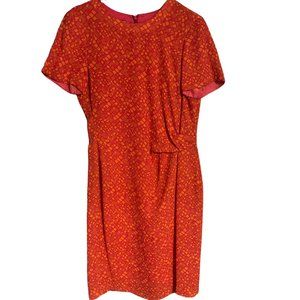 David Warren Knee-Length Short‎ Sleeve Pink Pattern Formal Dress Size 12